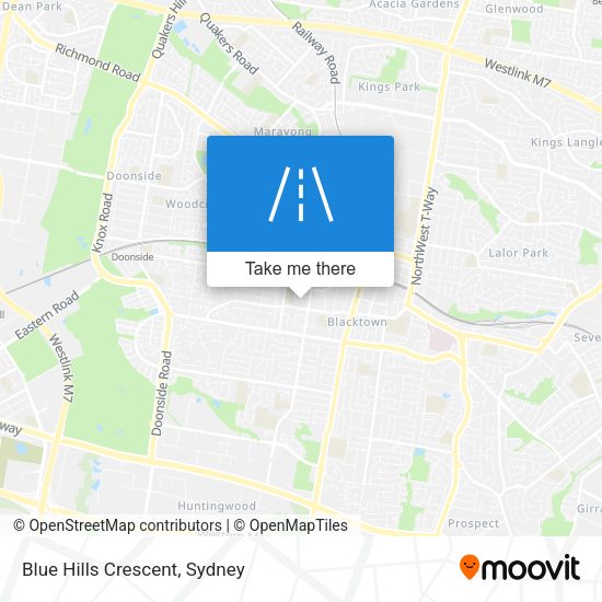 Blue Hills Crescent map