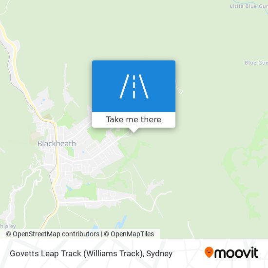 Mapa Govetts Leap Track (Williams Track)