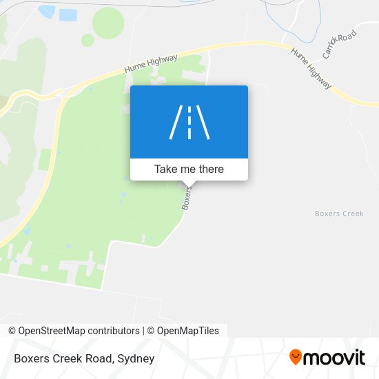 Boxers Creek Road map