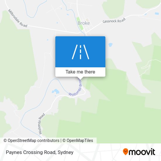 Paynes Crossing Road map