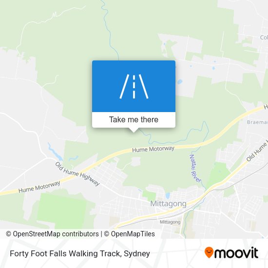 Forty Foot Falls Walking Track map