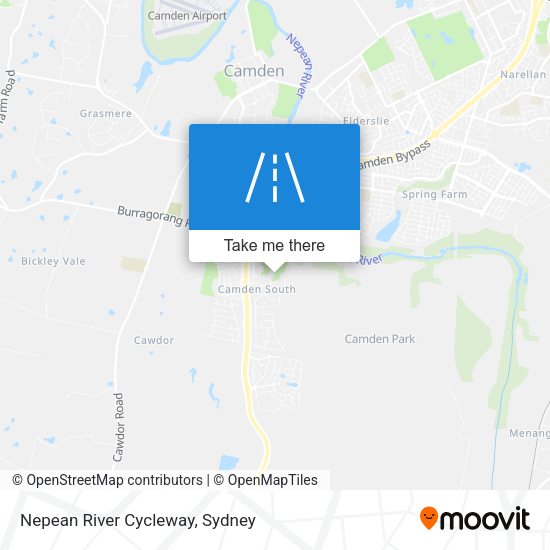 Nepean River Cycleway map