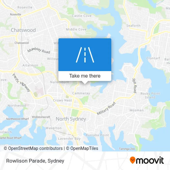 Mapa Rowlison Parade