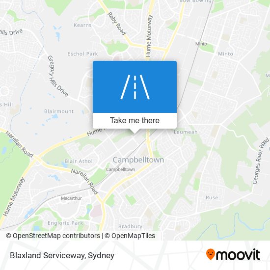 Mapa Blaxland Serviceway