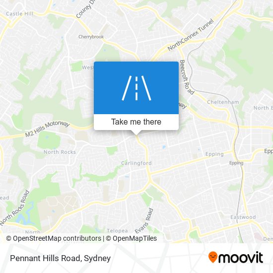 Pennant Hills Road map