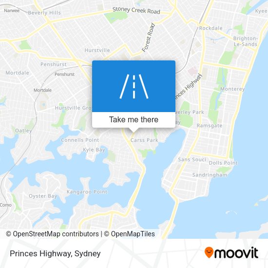 Princes Highway map