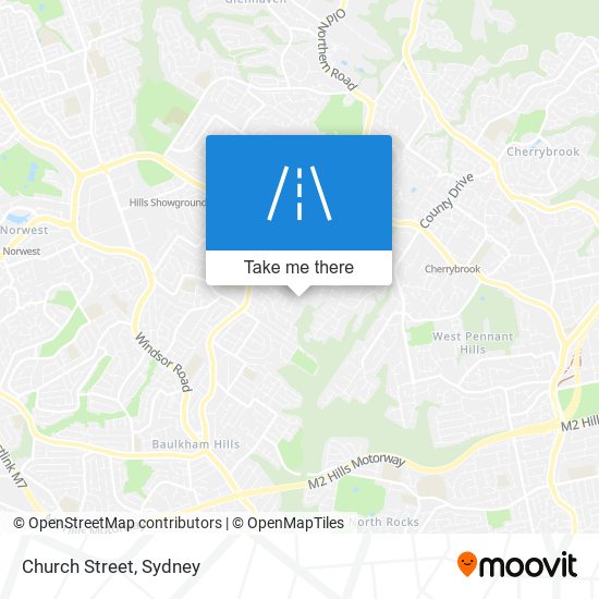 How to get to Church Street, Castle Hill (NSW) by bus, metro or train?