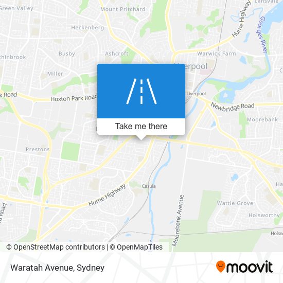 Mapa Waratah Avenue