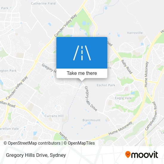 Gregory Hills Drive map