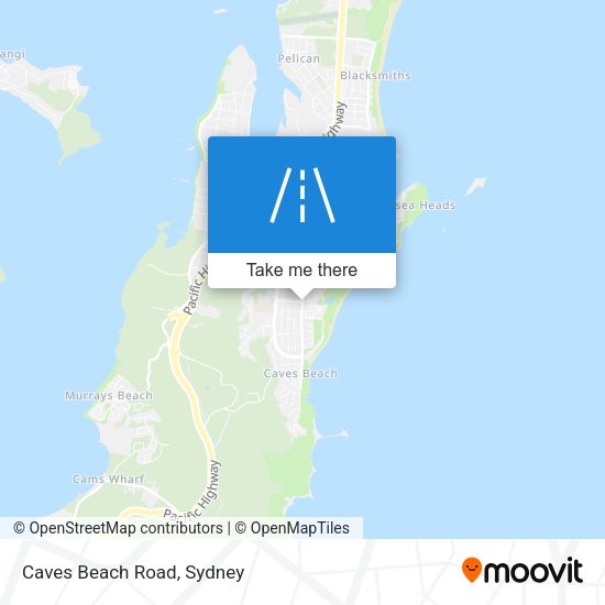 Caves Beach Road map