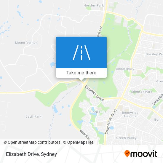 Mapa Elizabeth Drive