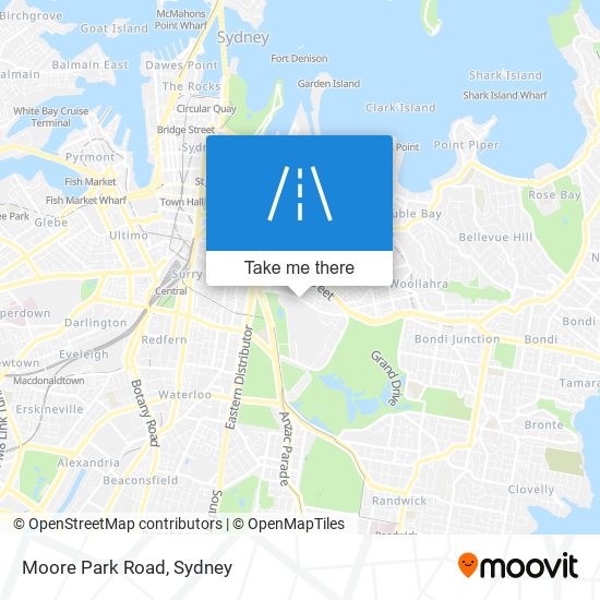 Moore Park Road map