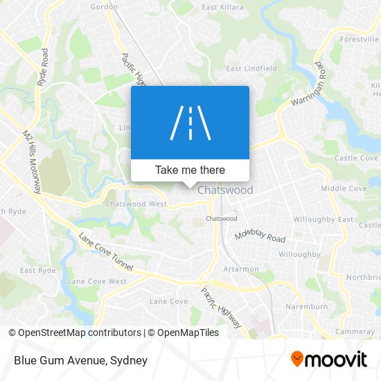 Mapa Blue Gum Avenue