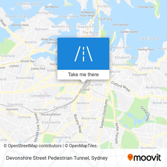 Devonshire Street Pedestrian Tunnel map