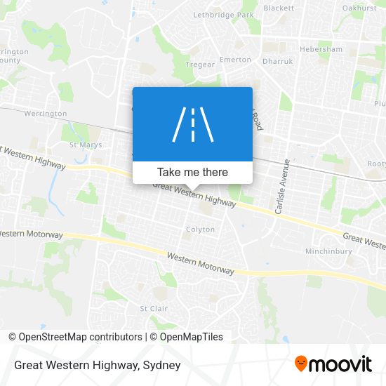 Great Western Highway map