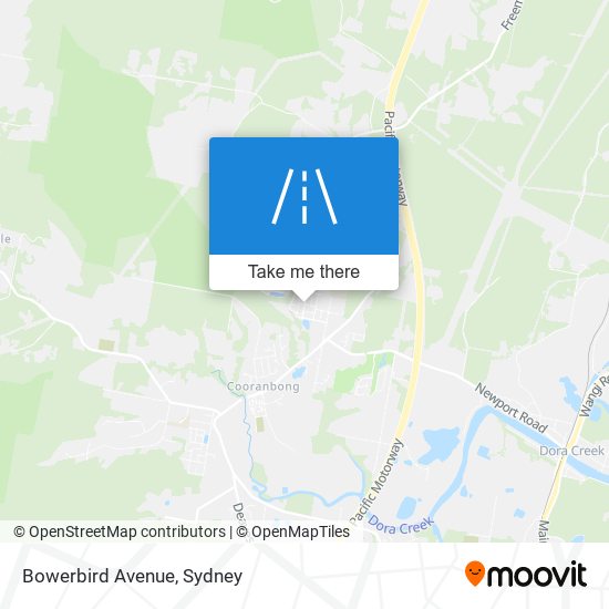 Mapa Bowerbird Avenue