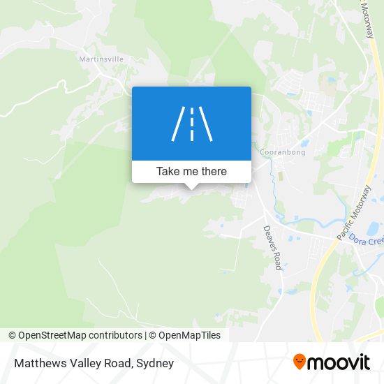 Matthews Valley Road map