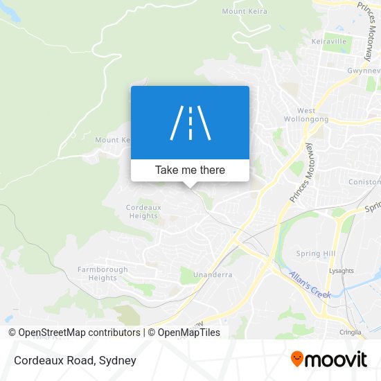Cordeaux Road map