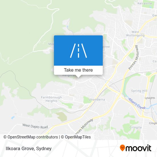Ilkoara Grove map