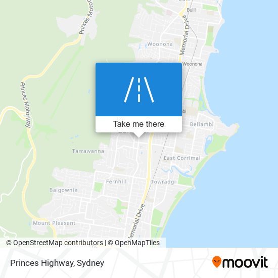 Princes Highway map