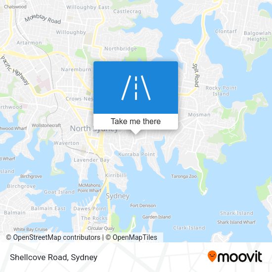 Shellcove Road map