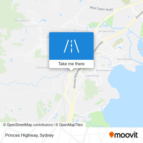 Princes Highway map