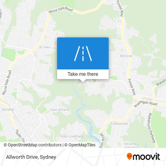 Mapa Allworth Drive