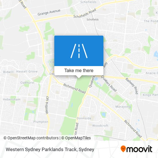Mapa Western Sydney Parklands Track