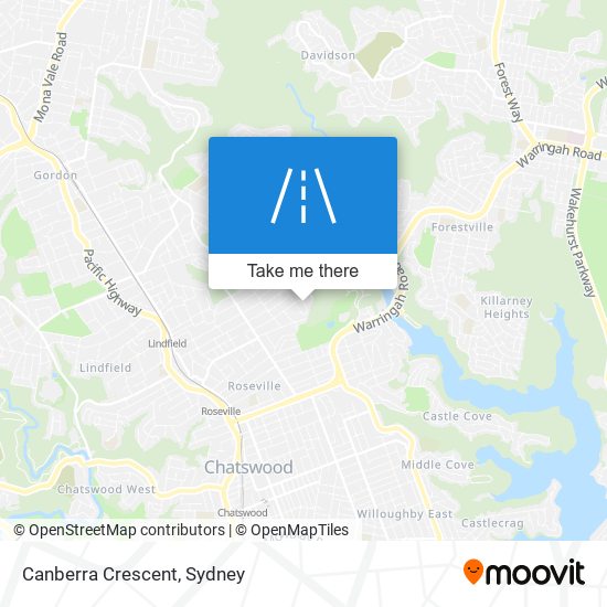 Mapa Canberra Crescent