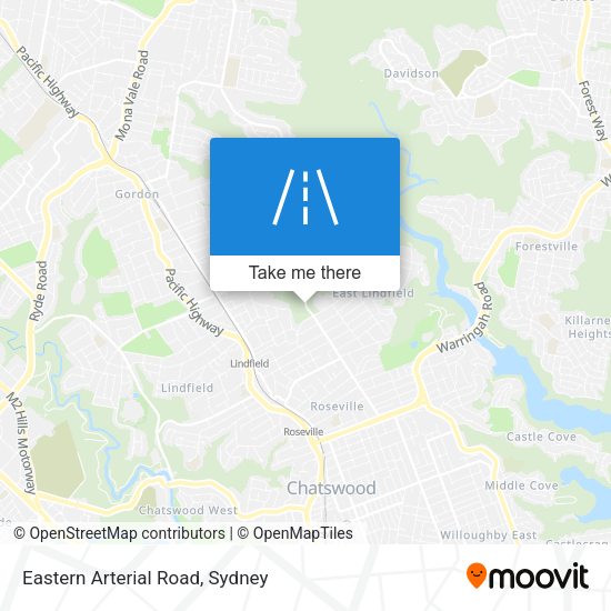 Eastern Arterial Road map