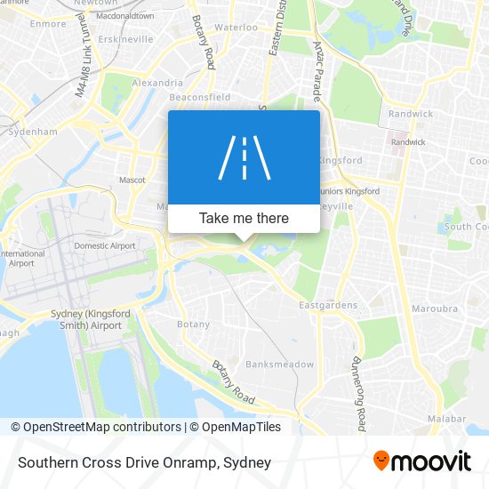 Southern Cross Drive Onramp map