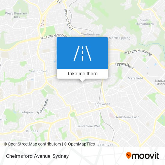 Mapa Chelmsford Avenue