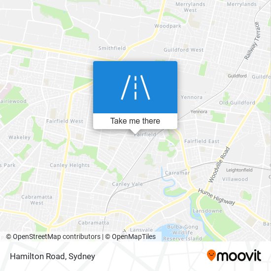 Mapa Hamilton Road