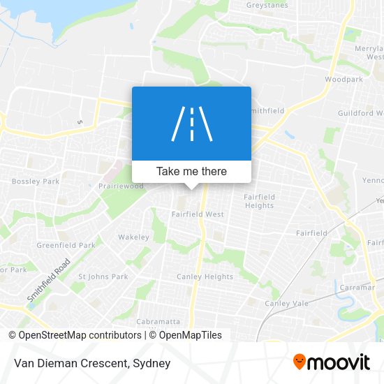 Van Dieman Crescent map