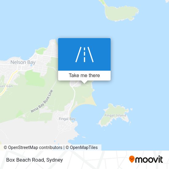 Box Beach Road map
