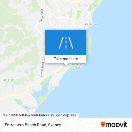 Forresters Beach Road map