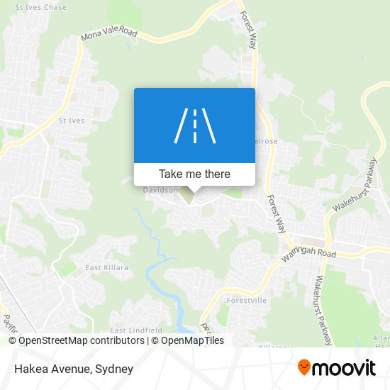 Hakea Avenue map