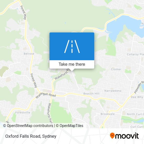 Oxford Falls Road map