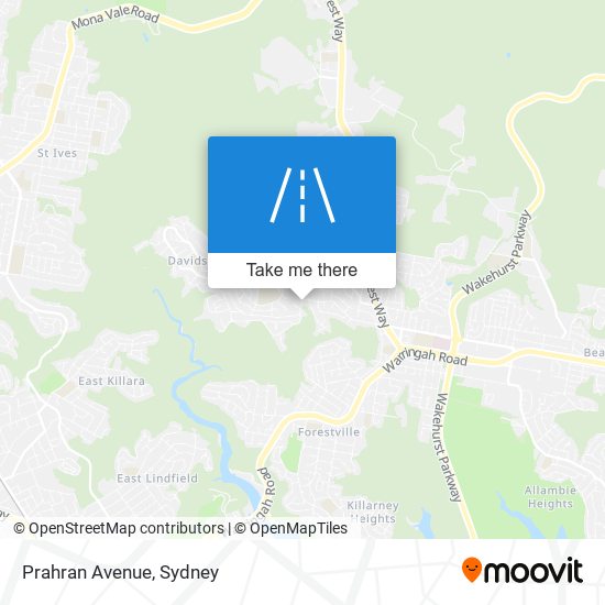 Prahran Avenue map