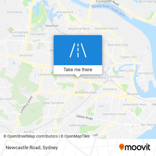 Mapa Newcastle Road