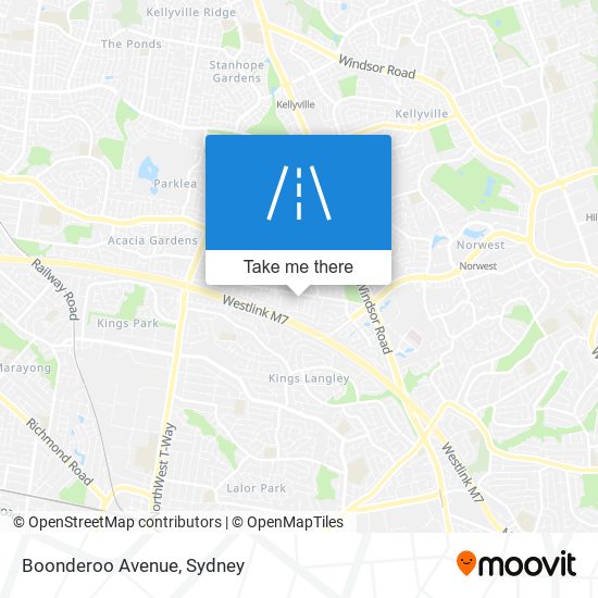 Mapa Boonderoo Avenue