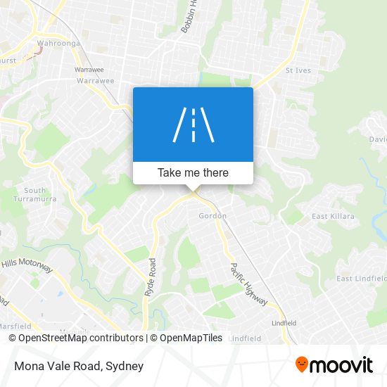 Mapa Mona Vale Road