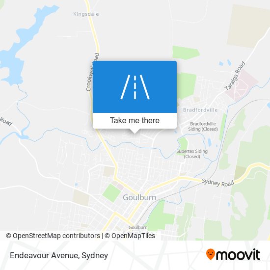 Mapa Endeavour Avenue