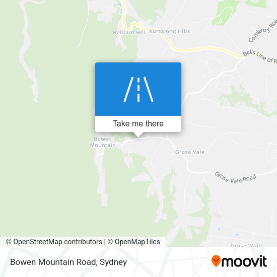 Bowen Mountain Road map