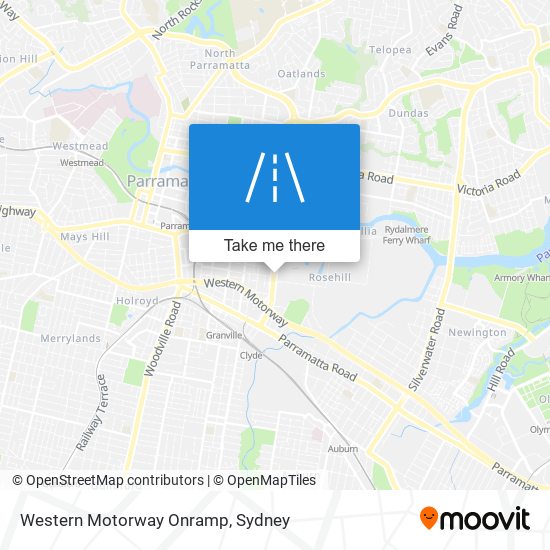 Western Motorway Onramp map