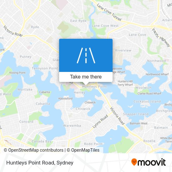Huntleys Point Road map