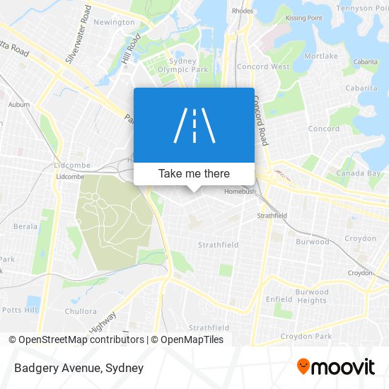 Mapa Badgery Avenue