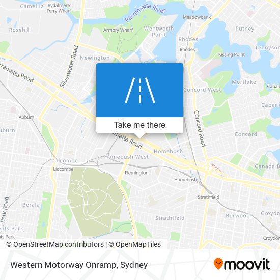 Western Motorway Onramp map