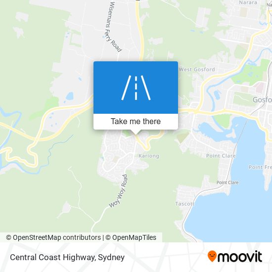 Mapa Central Coast Highway