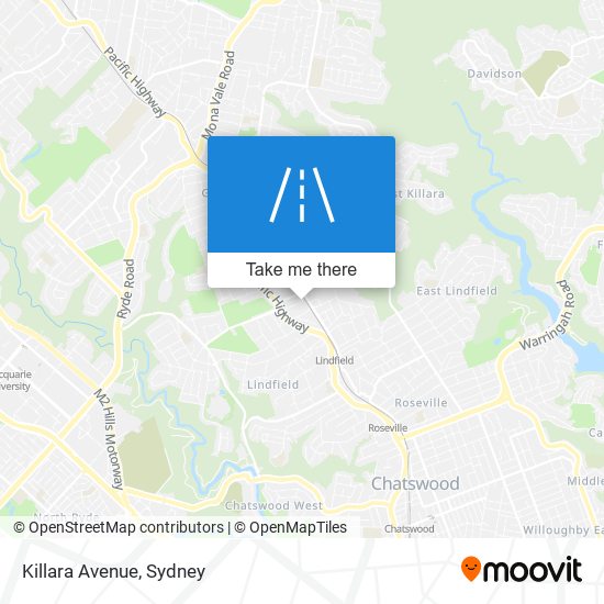 Mapa Killara Avenue